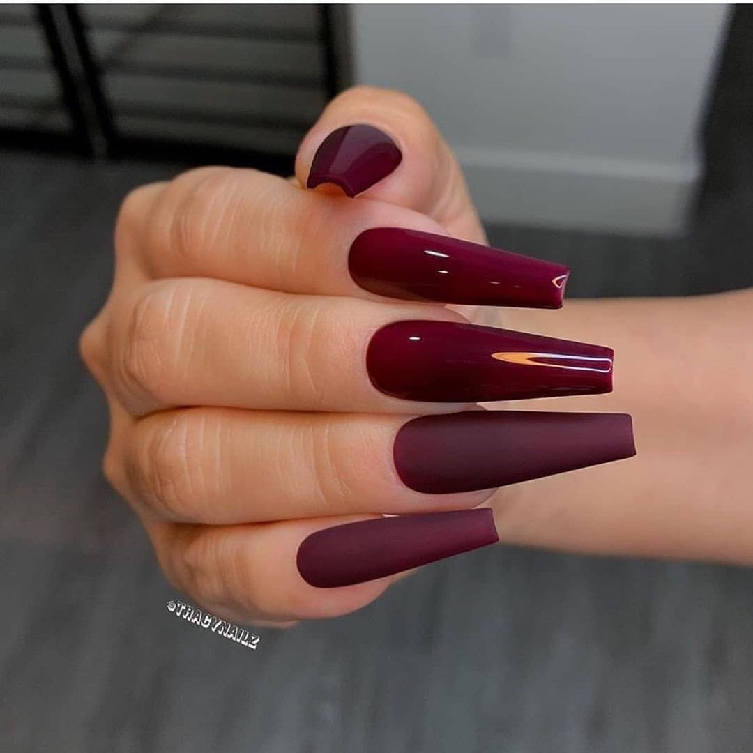 50 Sultry Burgundy Nail Ideas to Bring out Your Inner Sexy images 14