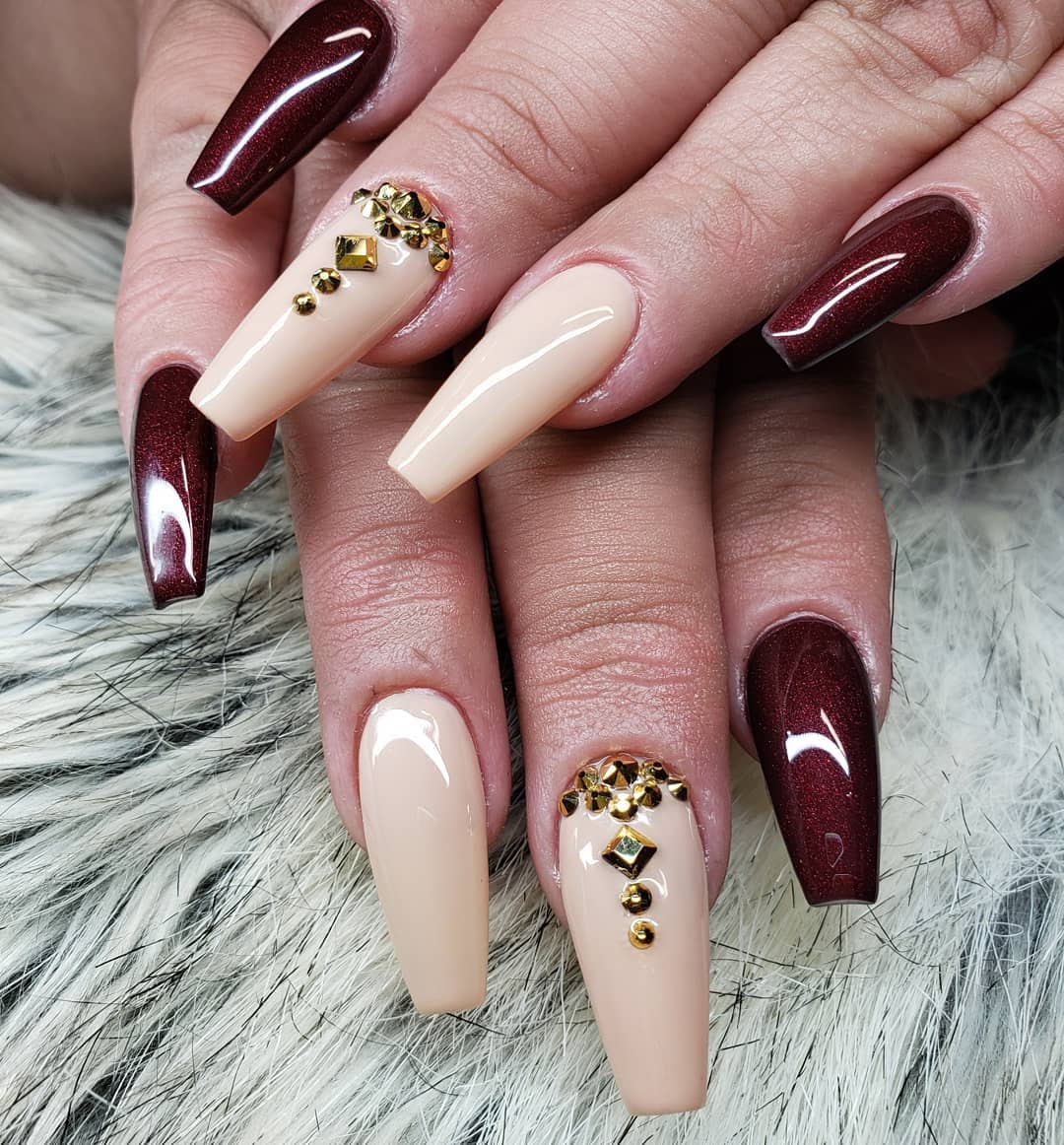 50 Sultry Burgundy Nail Ideas to Bring out Your Inner Sexy images 24