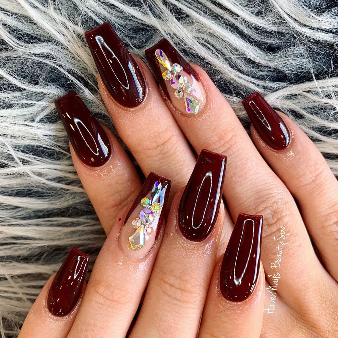 50 Sultry Burgundy Nail Ideas to Bring out Your Inner Sexy images 30