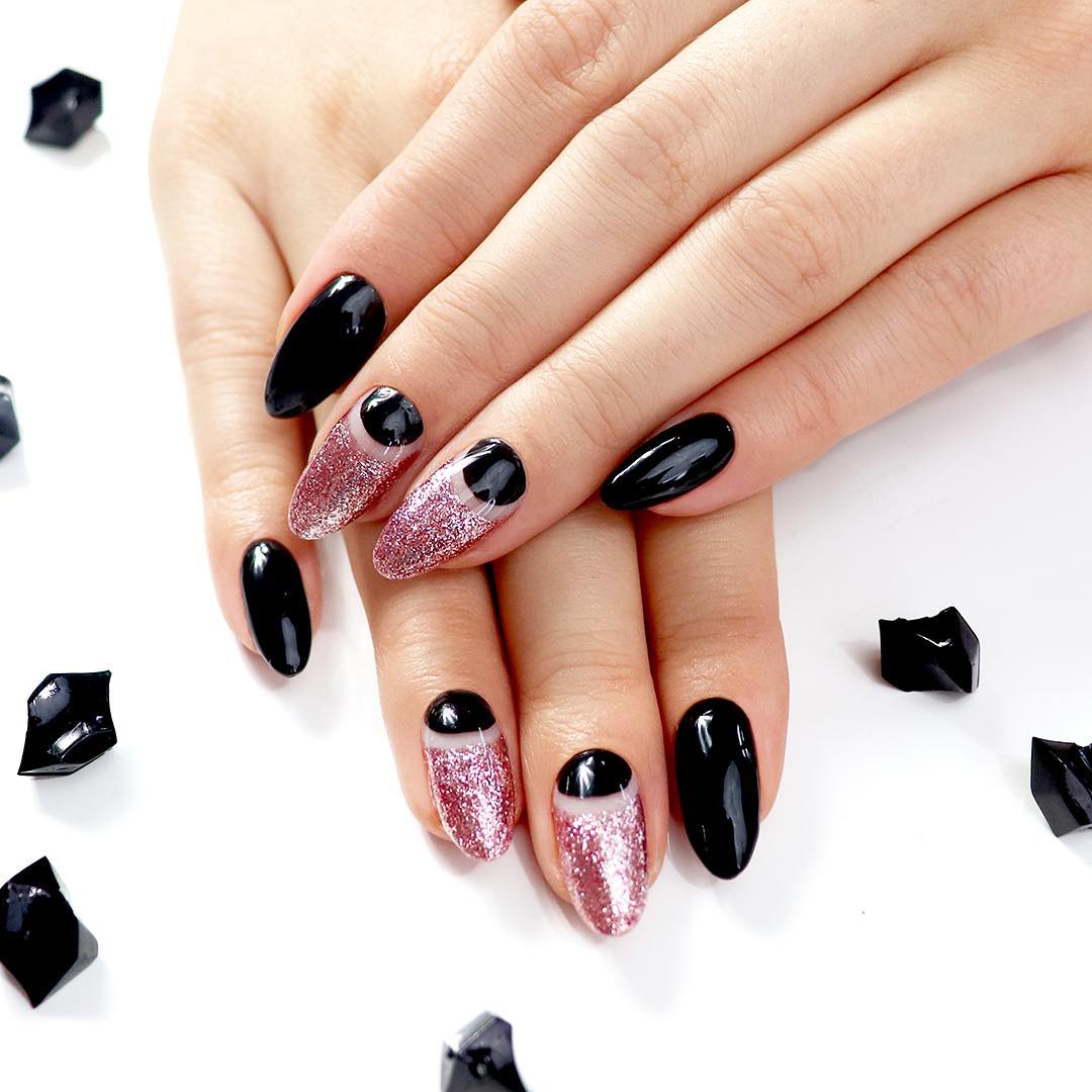 120 Trending Black Nails Art Manicure Ideas images 9