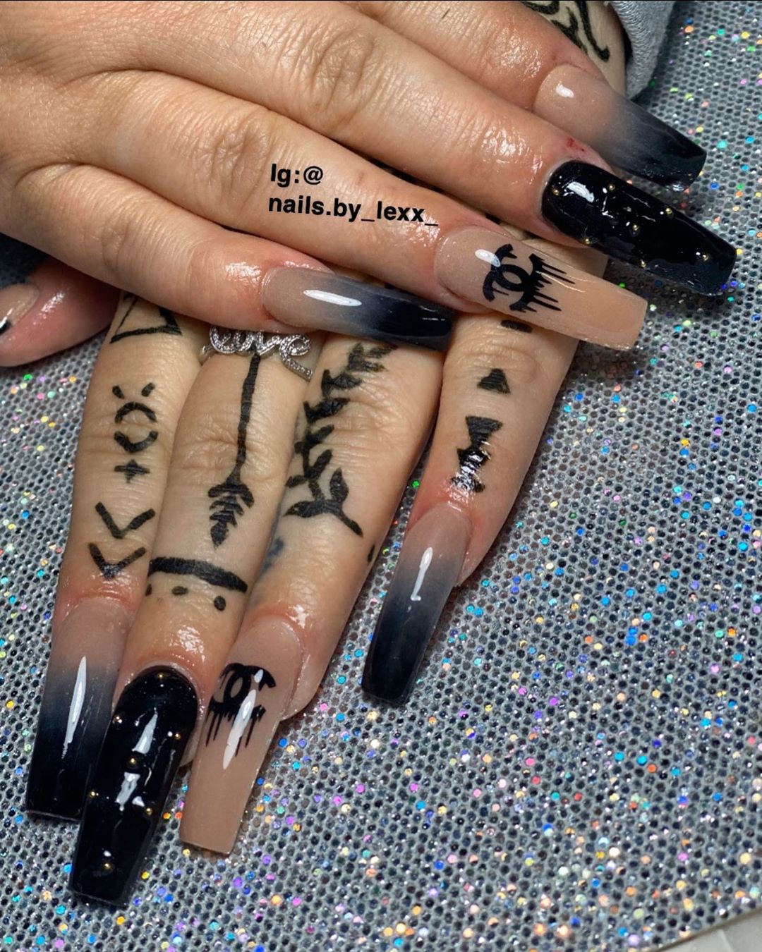 120 Trending Black Nails Art Manicure Ideas images 104