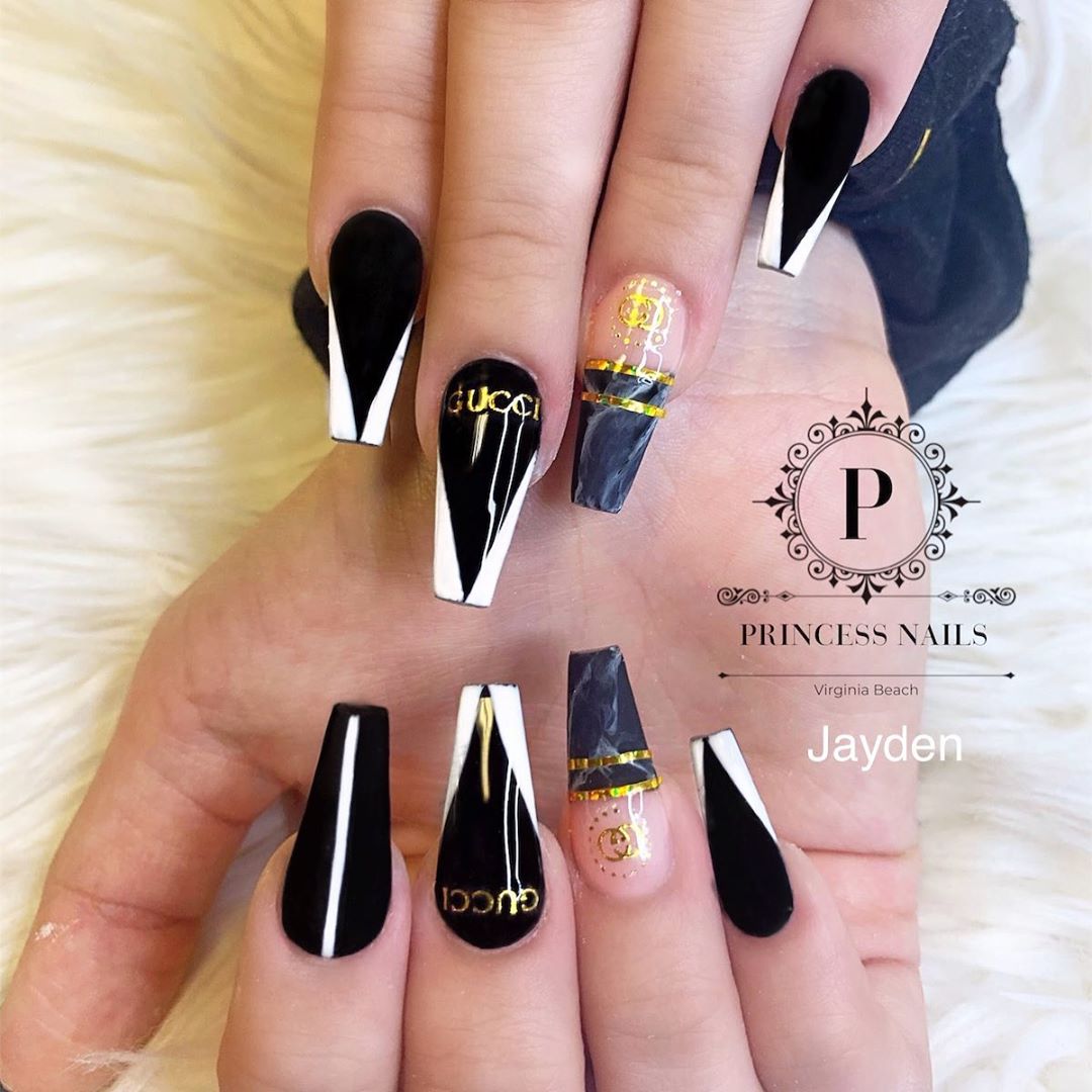 120 Trending Black Nails Art Manicure Ideas images 110