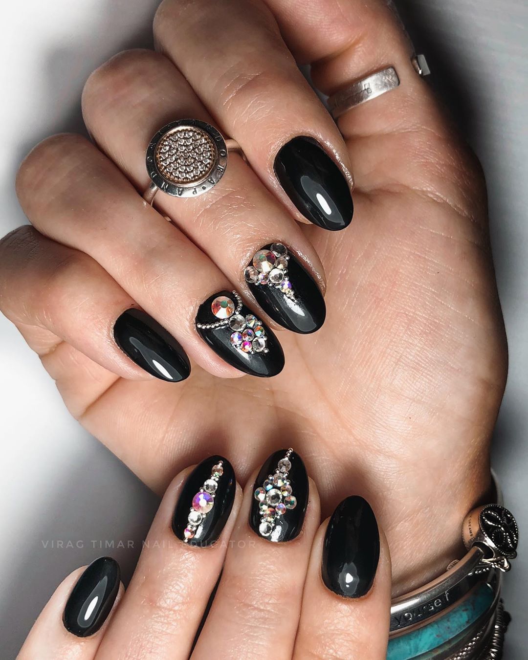 120 Trending Black Nails Art Manicure Ideas images 120