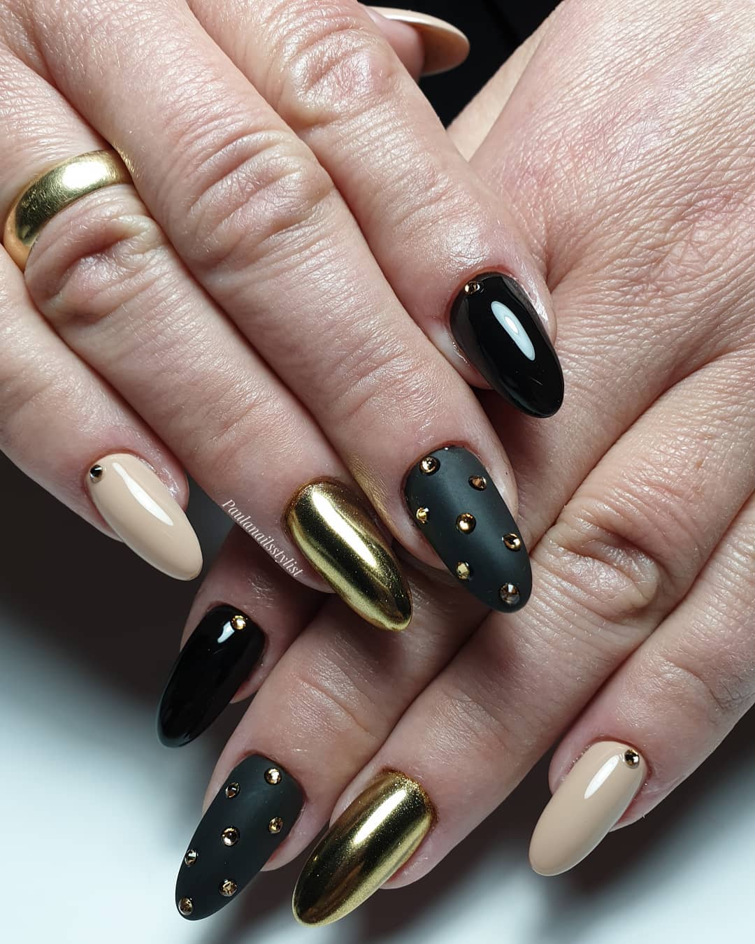 120 Trending Black Nails Art Manicure Ideas images 20