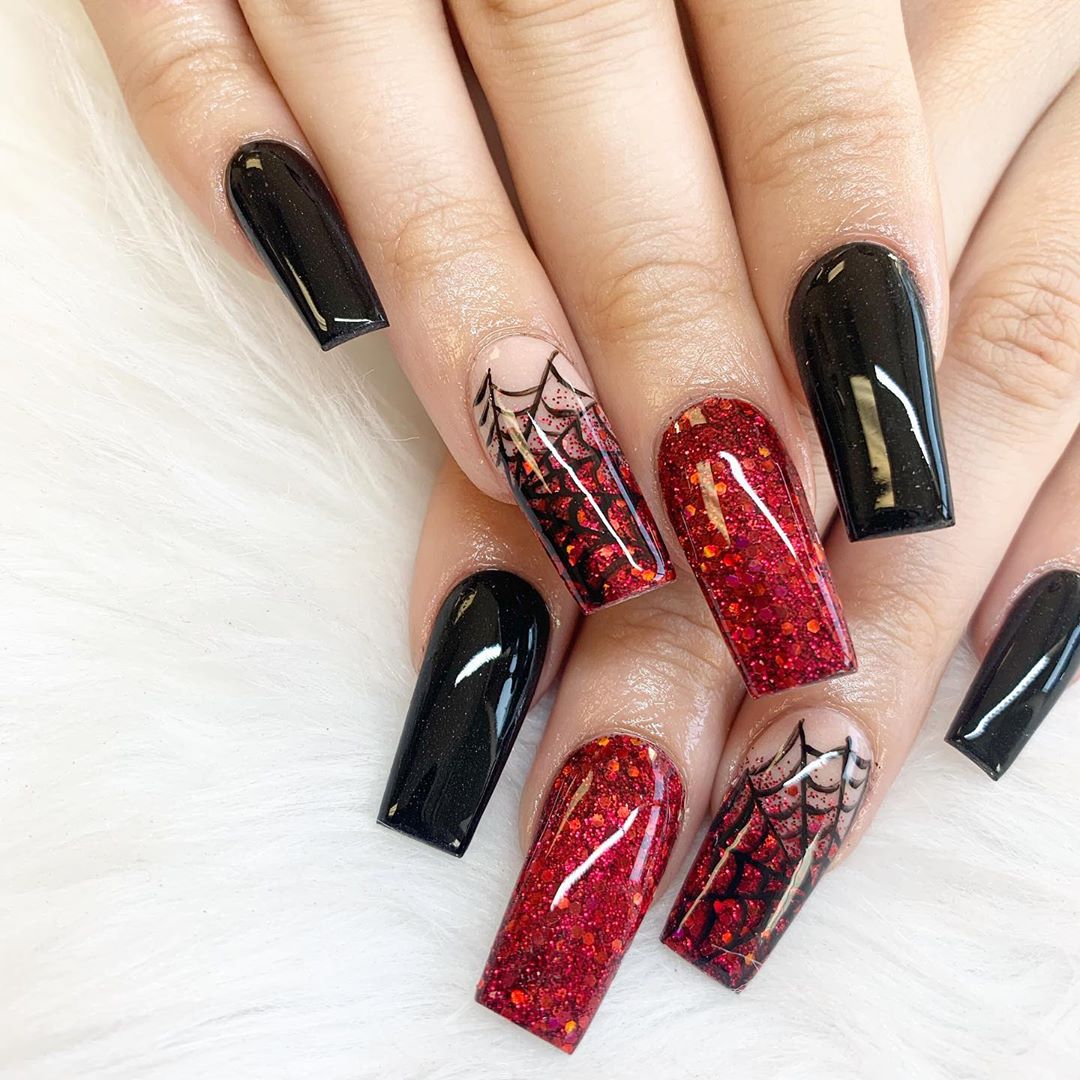 120 Trending Black Nails Art Manicure Ideas images 58