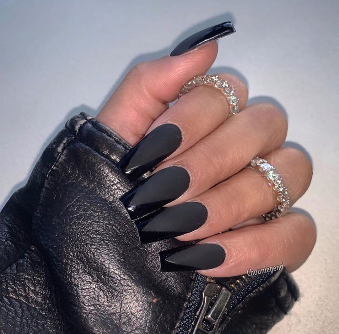 120 Trending Black Nails Art Manicure Ideas images 61