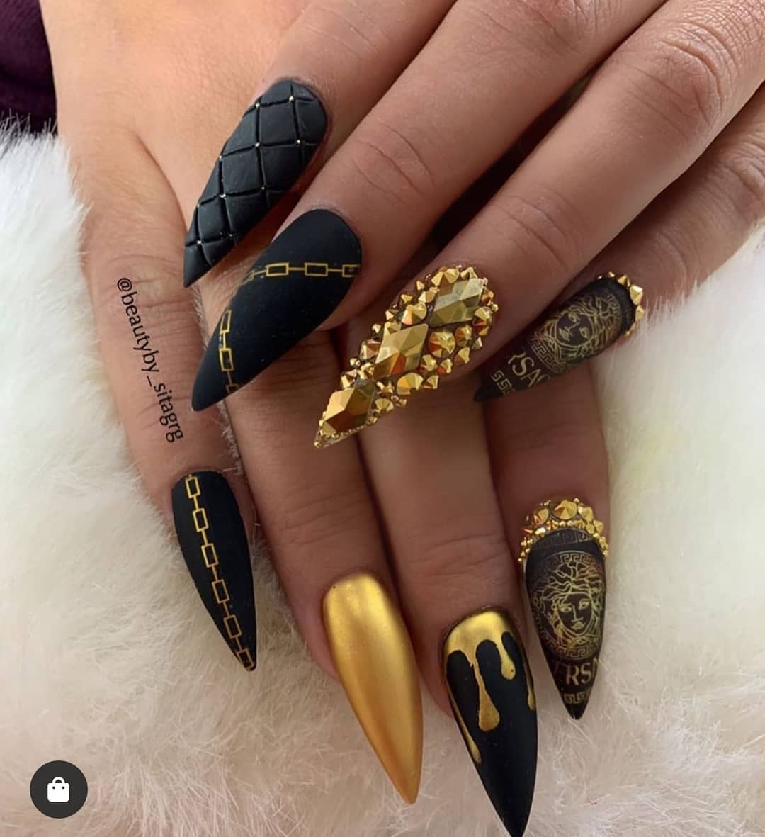 120 Trending Black Nails Art Manicure Ideas images 63