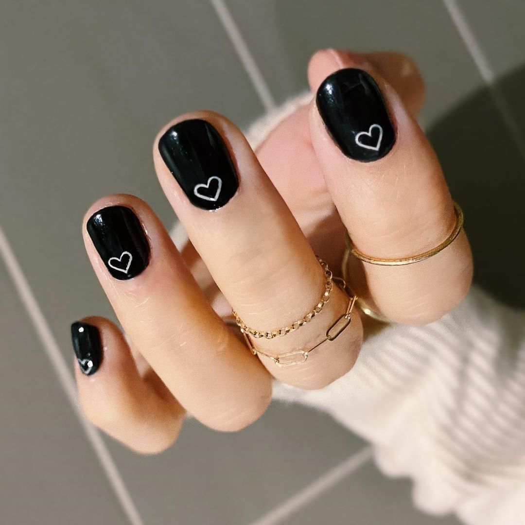 120 Trending Black Nails Art Manicure Ideas images 64