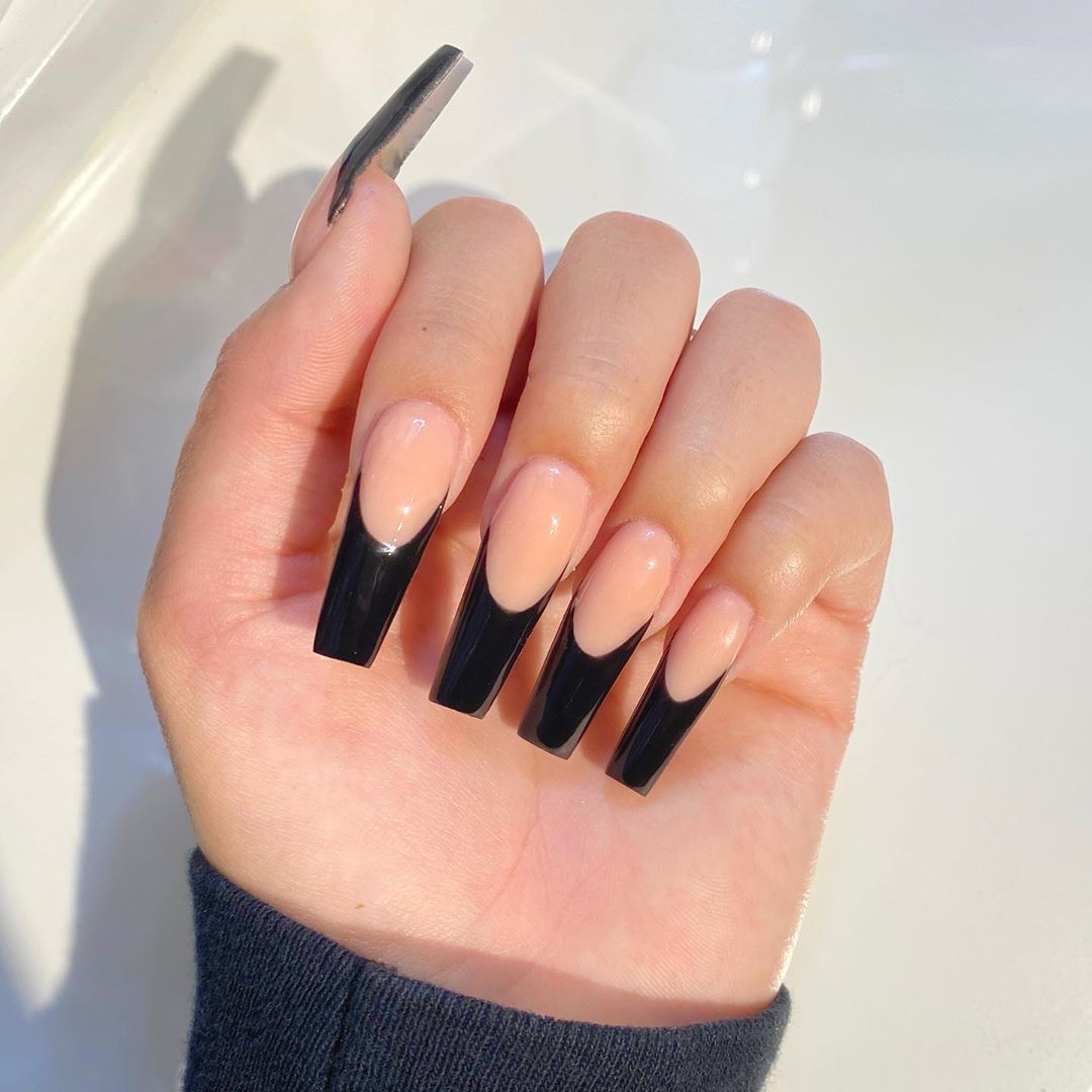 120 Trending Black Nails Art Manicure Ideas images 72