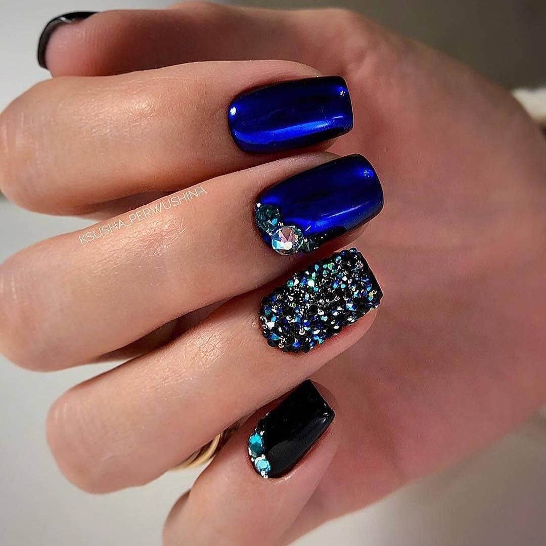 120 Trending Black Nails Art Manicure Ideas images 84