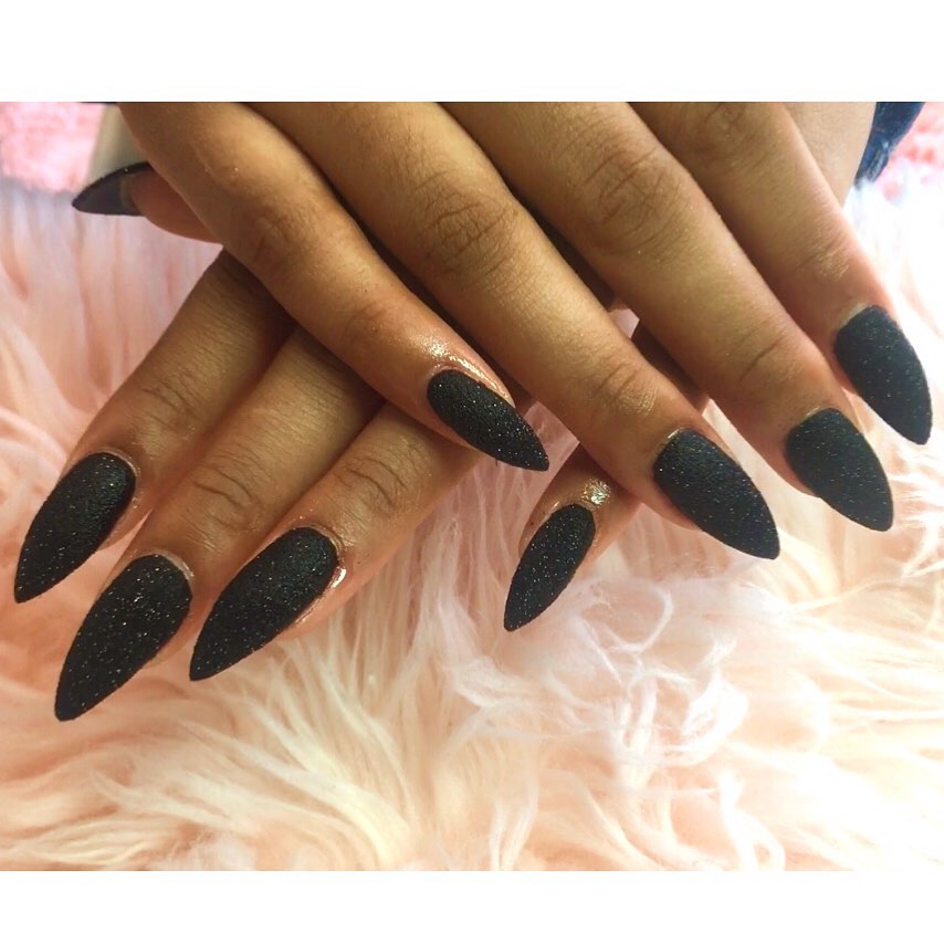 120 Trending Black Nails Art Manicure Ideas images 86