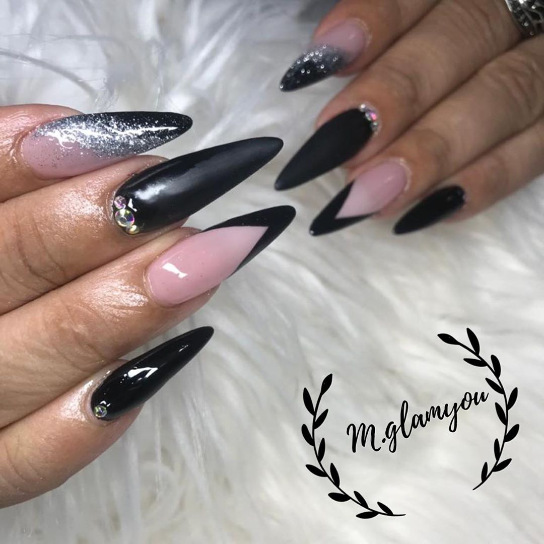 120 Trending Black Nails Art Manicure Ideas images 88