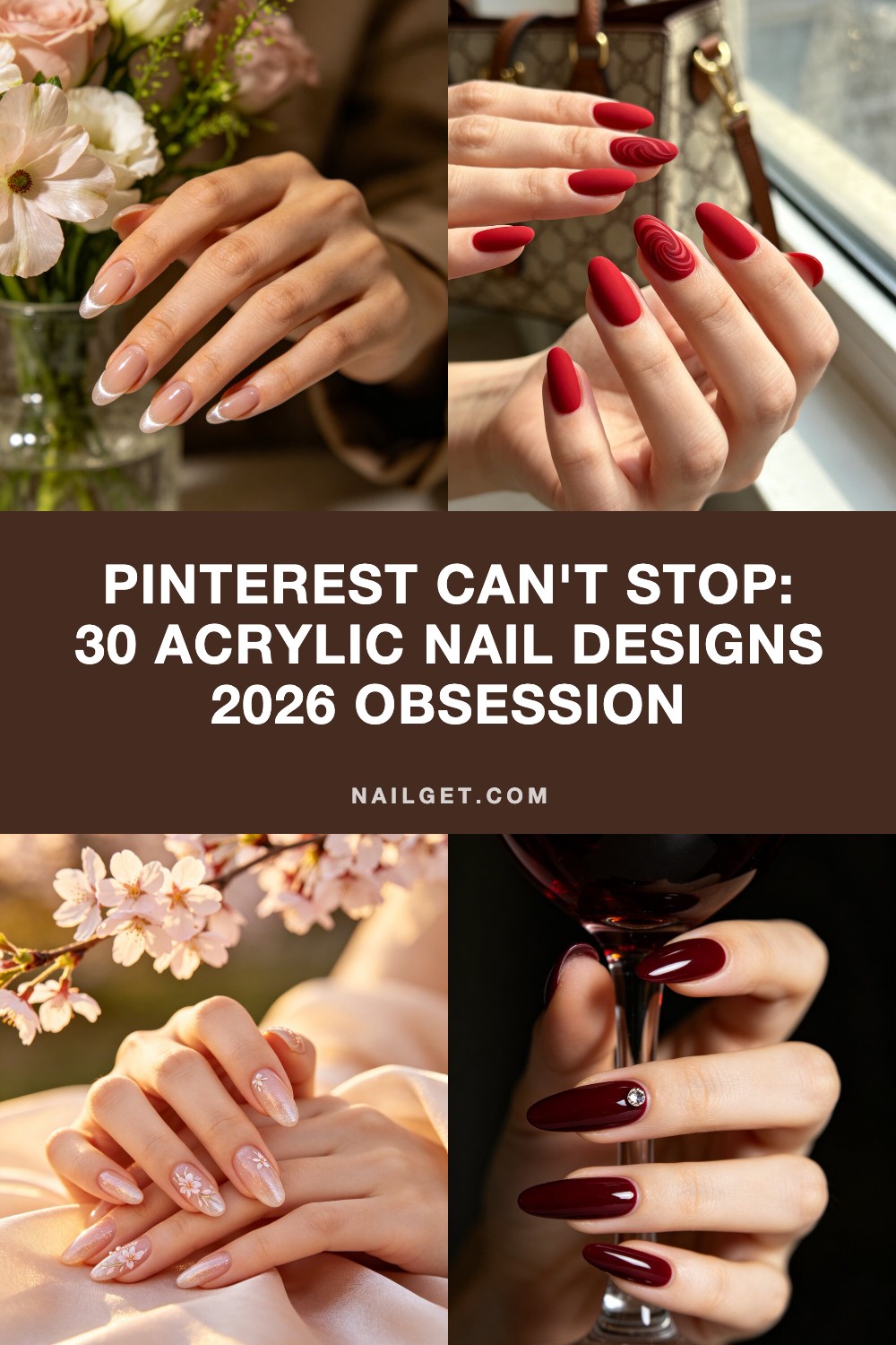 Pinterest Can't Stop: 30 Acrylic Nail Designs 2026 Obsession Pinterest cover image