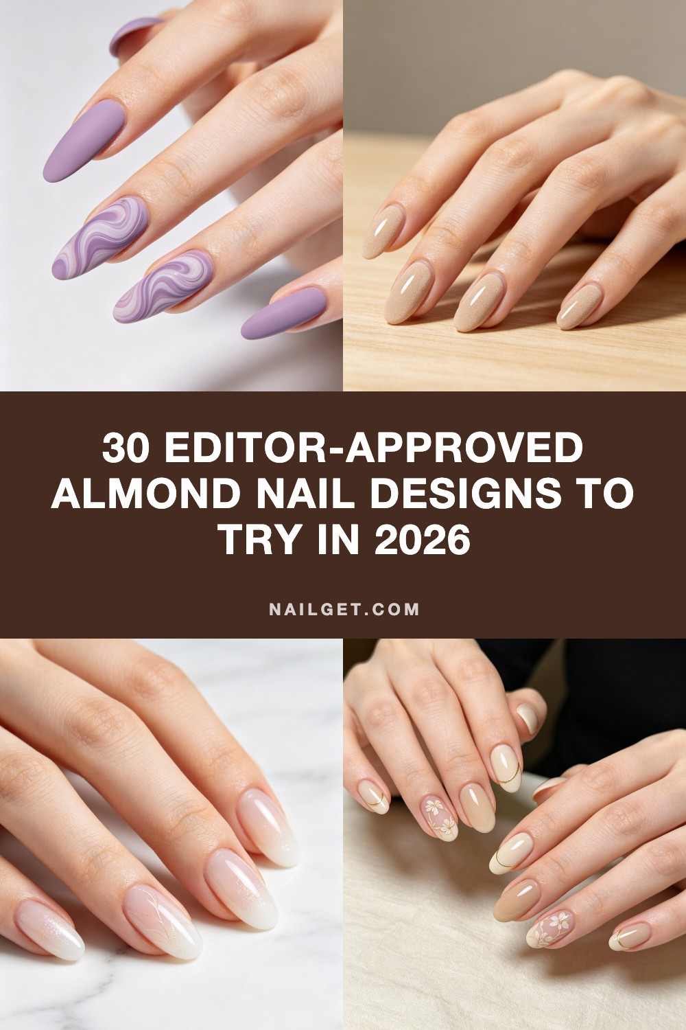 30 Editor-Approved Almond Nail Designs to Try in 2026 Pinterest cover image