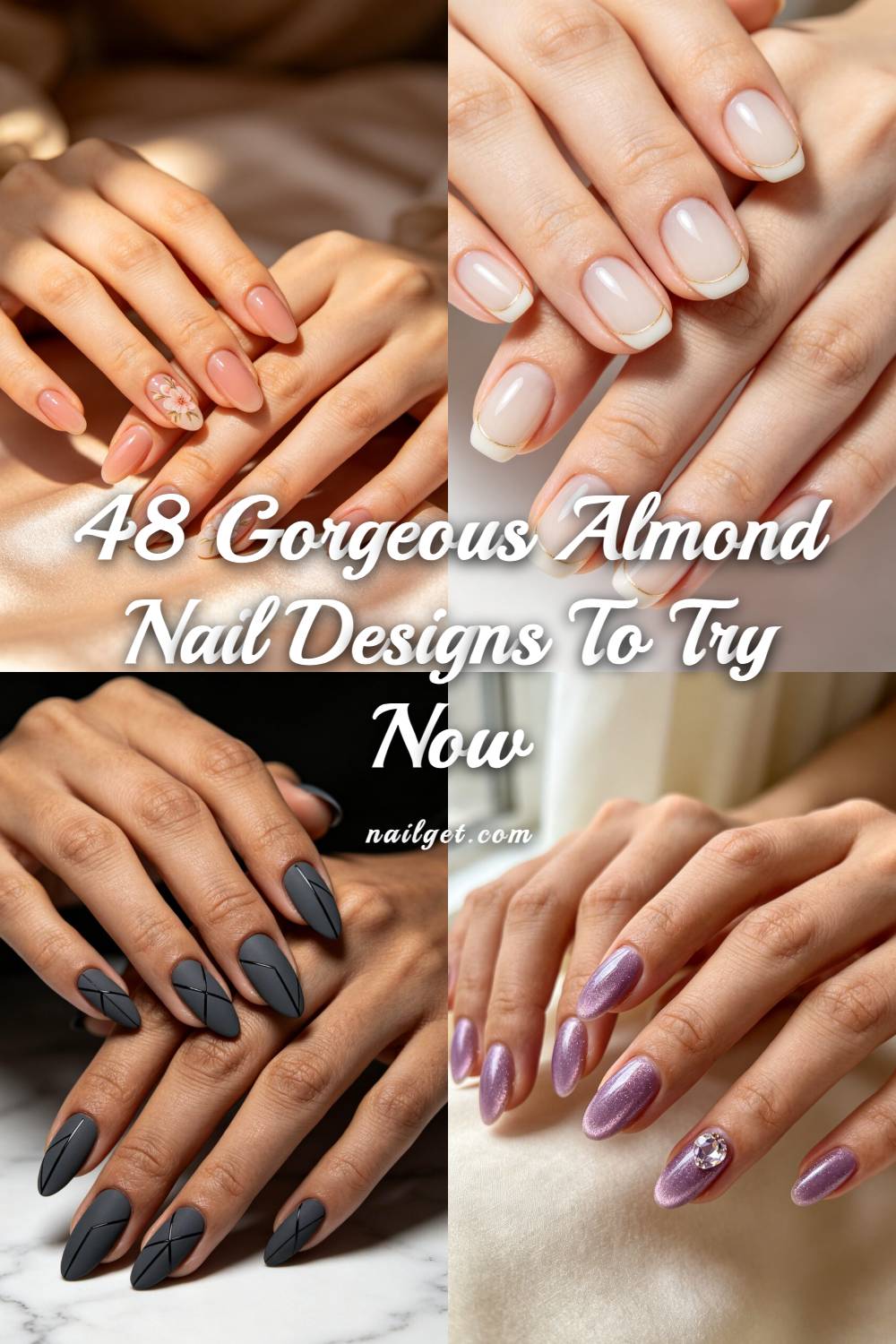 48 Gorgeous Almond Nail Designs to Try Now Pinterest cover image