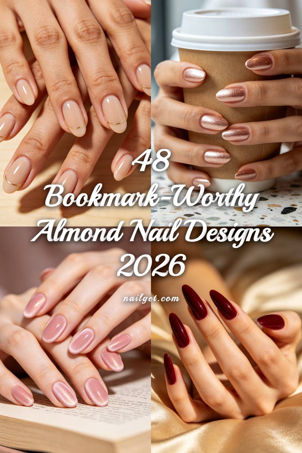 48 Bookmark-Worthy Almond Nail Designs 2026 Pinterest cover image
