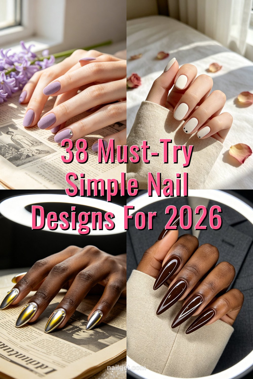 38 Must-Try Simple Nail Designs for 2026 Pinterest cover image