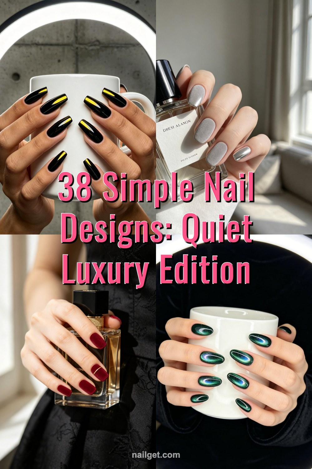 38 Simple Nail Designs: Quiet Luxury Edition Pinterest cover image