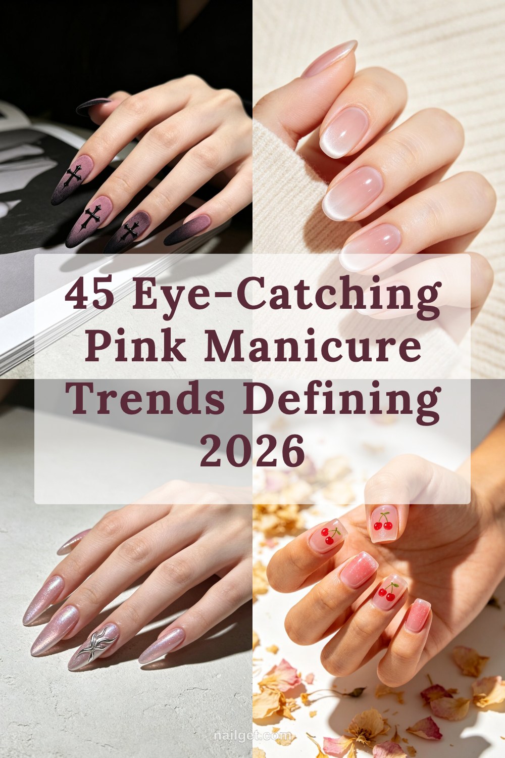 45 Eye-Catching Pink Manicure Trends Defining 2026 Pinterest cover image