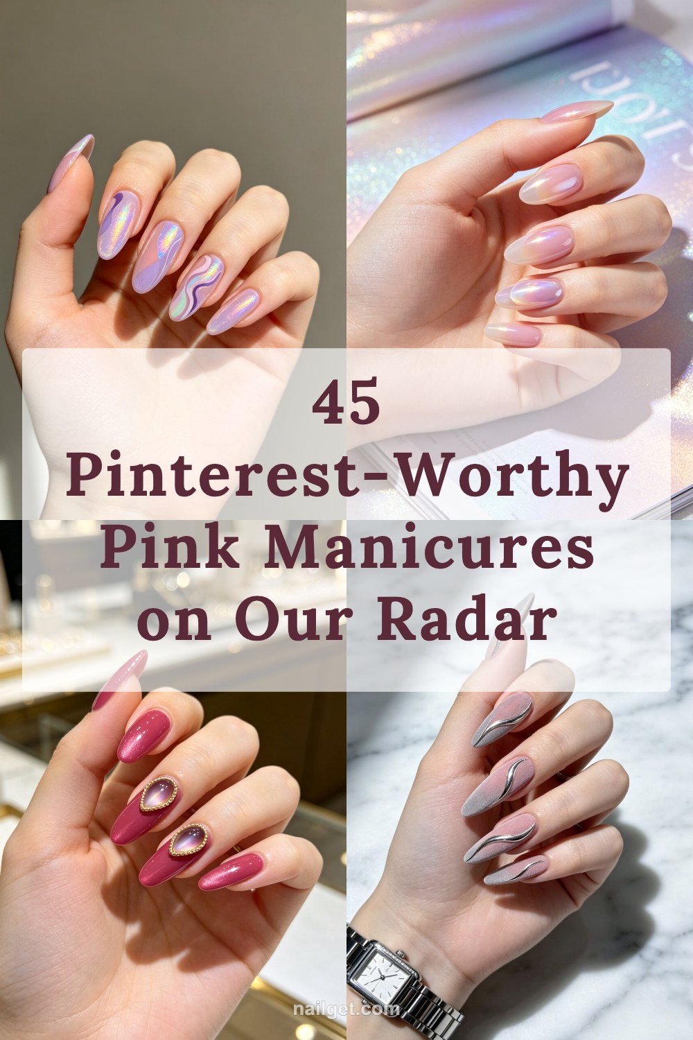 45 Pinterest-Worthy Pink Manicures on Our Radar Pinterest cover image