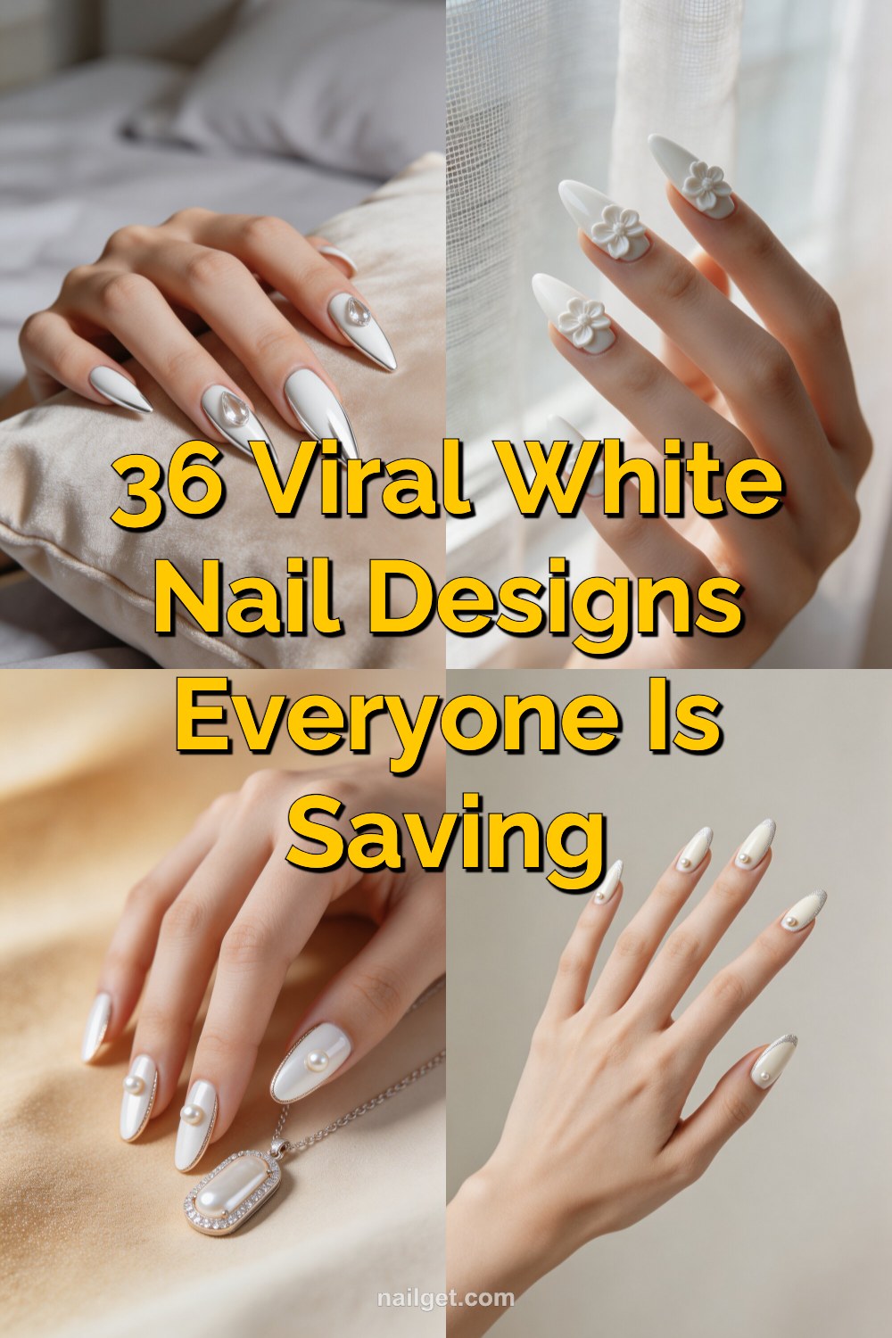 36 Viral White Nail Designs Everyone Is Saving Pinterest cover image