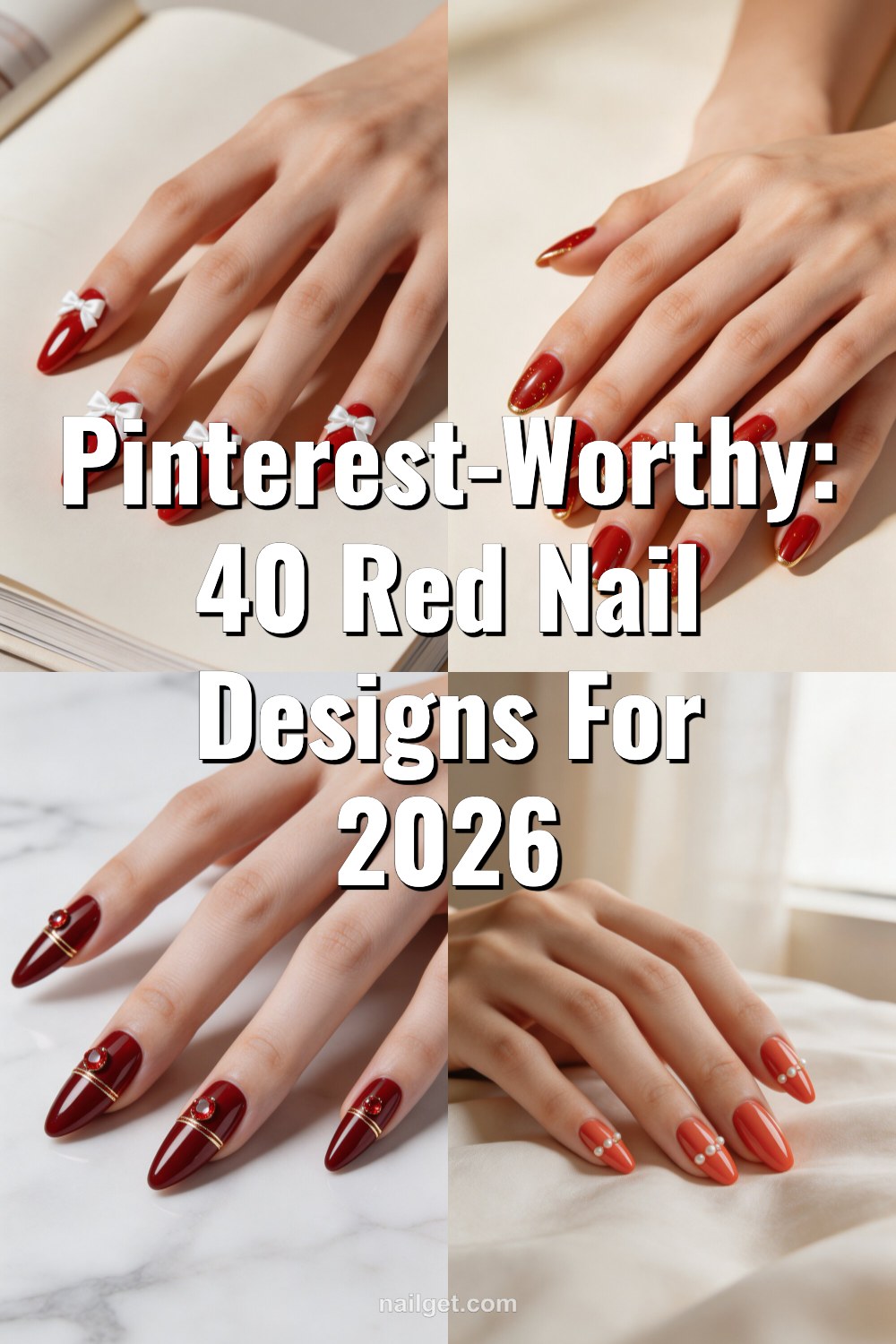 Pinterest-Worthy: 40 Red Nail Designs for 2026 Pinterest cover image