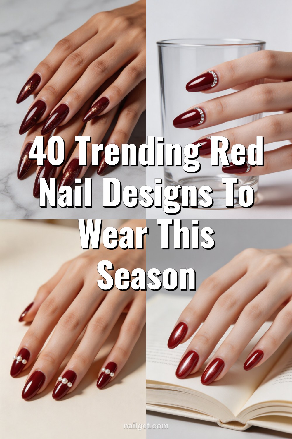 40 Trending Red Nail Designs to Wear This Season Pinterest cover image