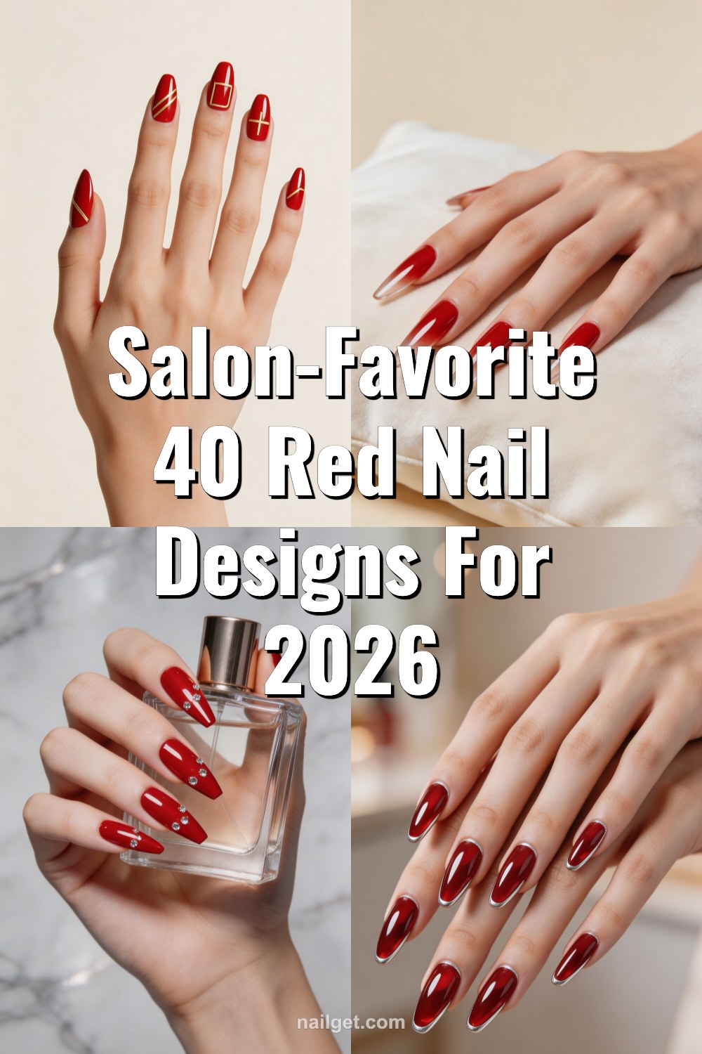 Salon-Favorite 40 Red Nail Designs for 2026 Pinterest cover image