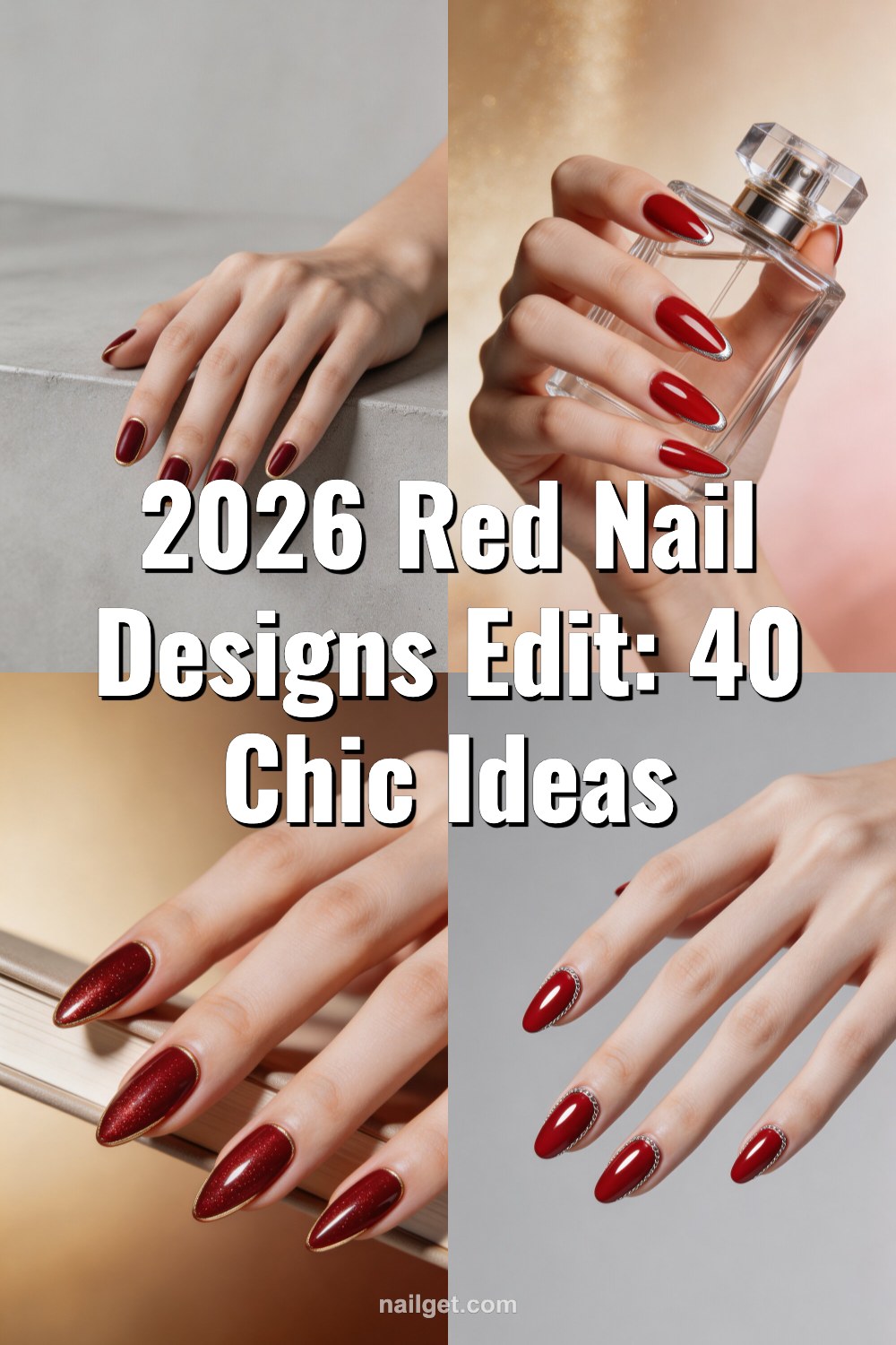 2026 Red Nail Designs Edit: 40 Chic Ideas Pinterest cover image
