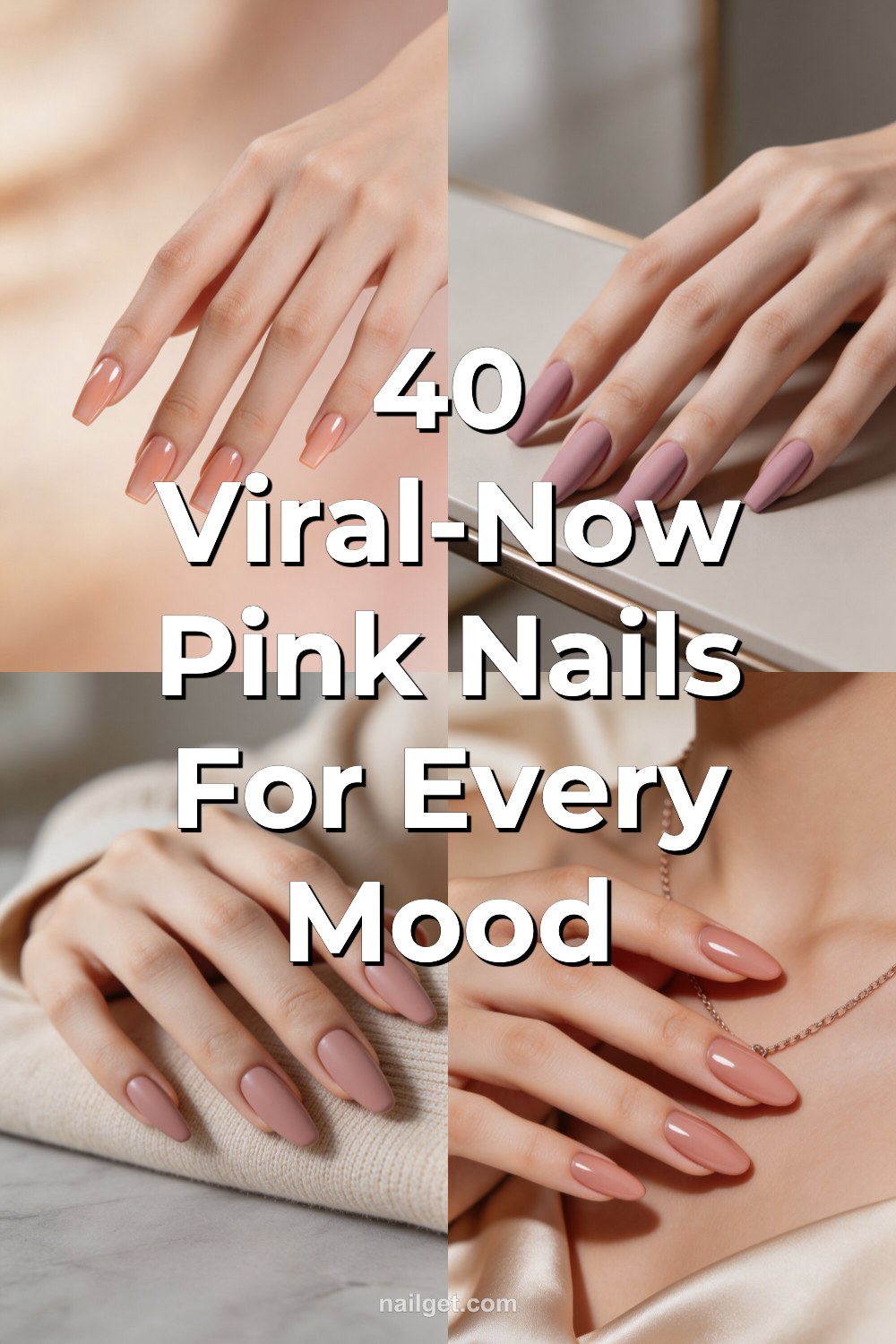 40 Viral-Now Pink Nails for Every Mood Pinterest cover image