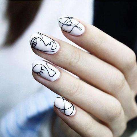 45 White Matte Nail Art Designs for 2018 img 36