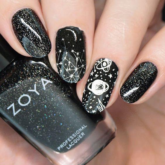 80 Incredible Black Nail Art Designs for Women and Girls img 58