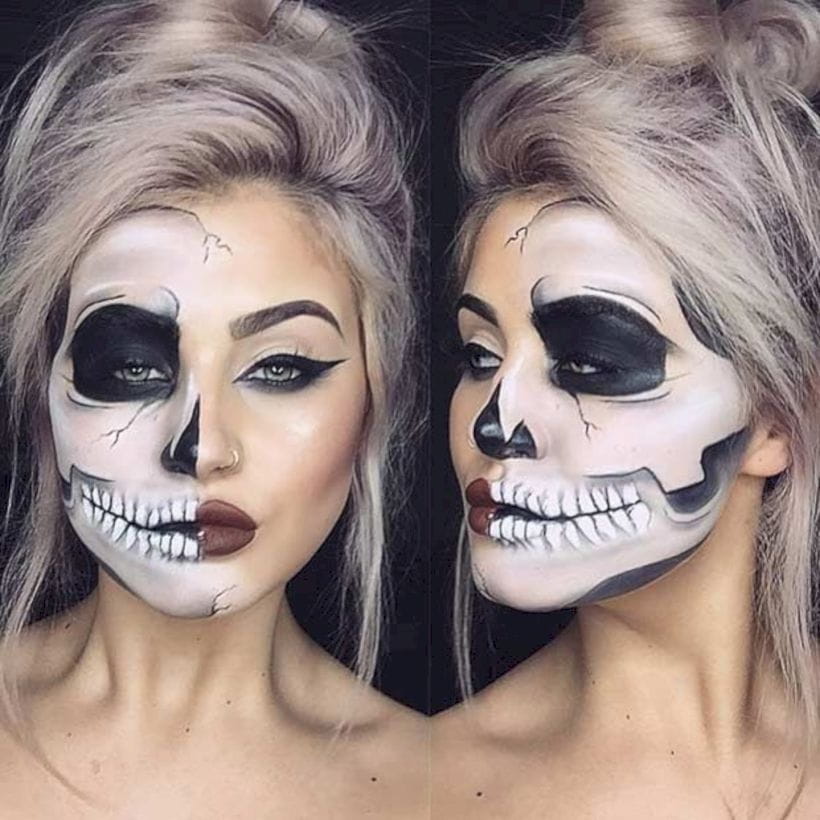 50+ Gorgeous Skull Makeup ideas To Try 2018 Halloween img 1