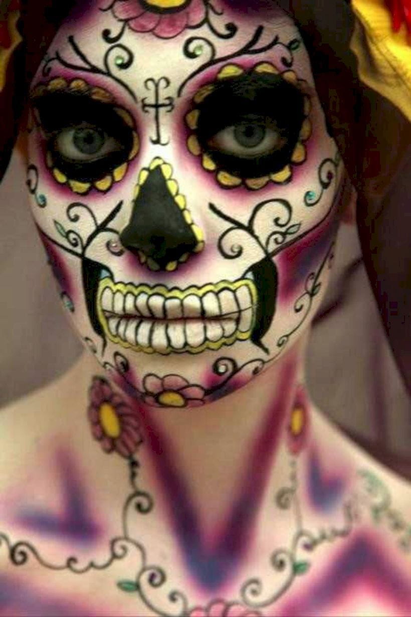 50+ Gorgeous Skull Makeup ideas To Try 2018 Halloween img 10