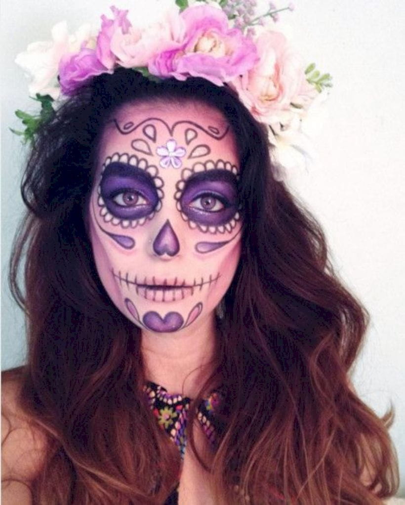 50+ Gorgeous Skull Makeup ideas To Try 2018 Halloween img 19