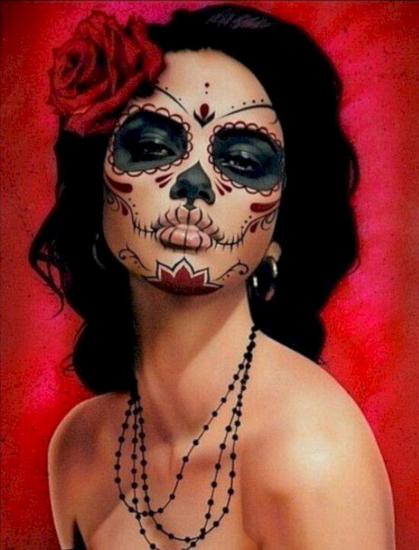 50+ Gorgeous Skull Makeup ideas To Try 2018 Halloween img 28