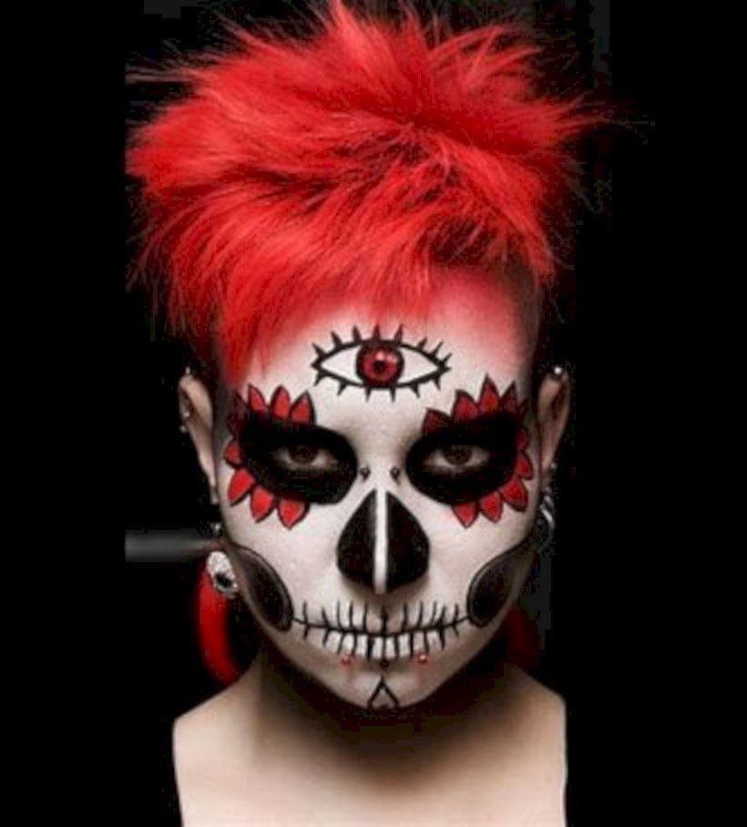 50+ Gorgeous Skull Makeup ideas To Try 2018 Halloween img 36