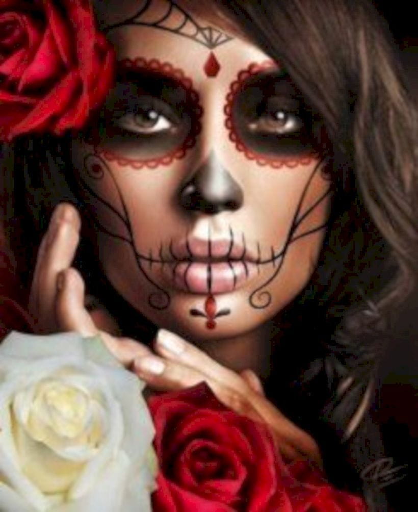 50+ Gorgeous Skull Makeup ideas To Try 2018 Halloween img 39