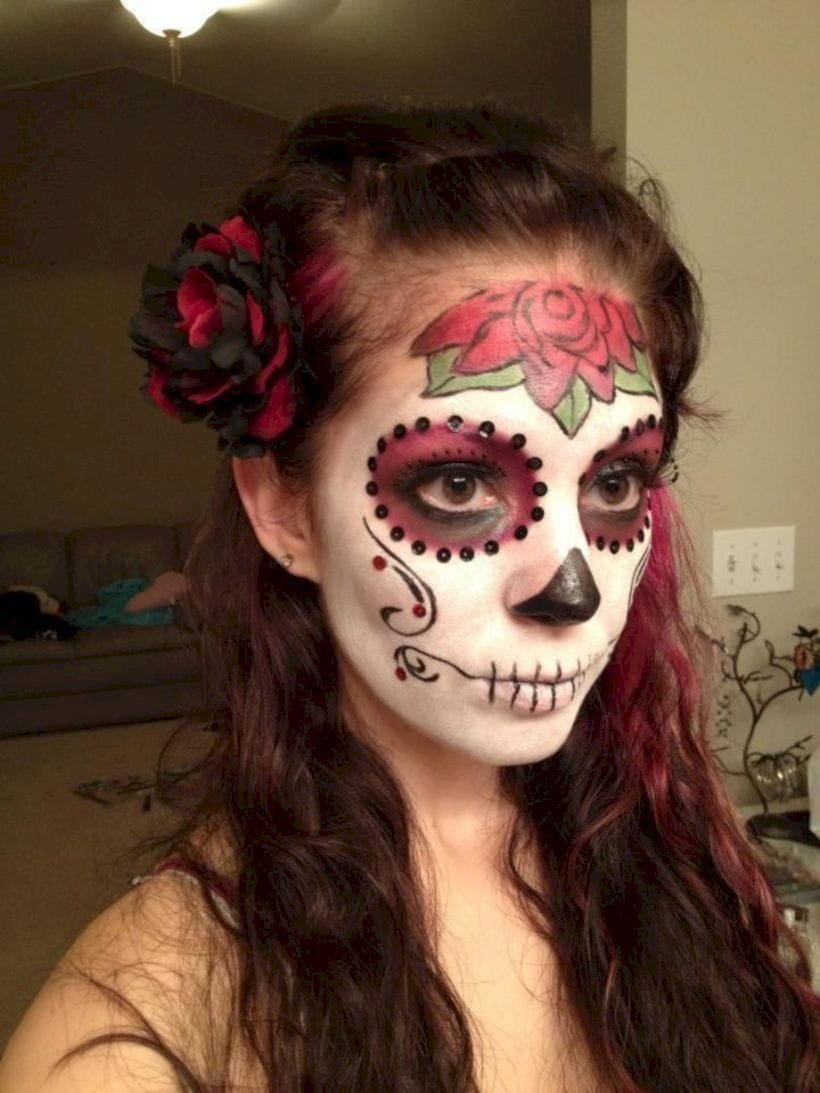 50+ Gorgeous Skull Makeup ideas To Try 2018 Halloween img 47