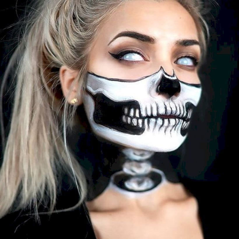 50+ Gorgeous Skull Makeup ideas To Try 2018 Halloween img 4