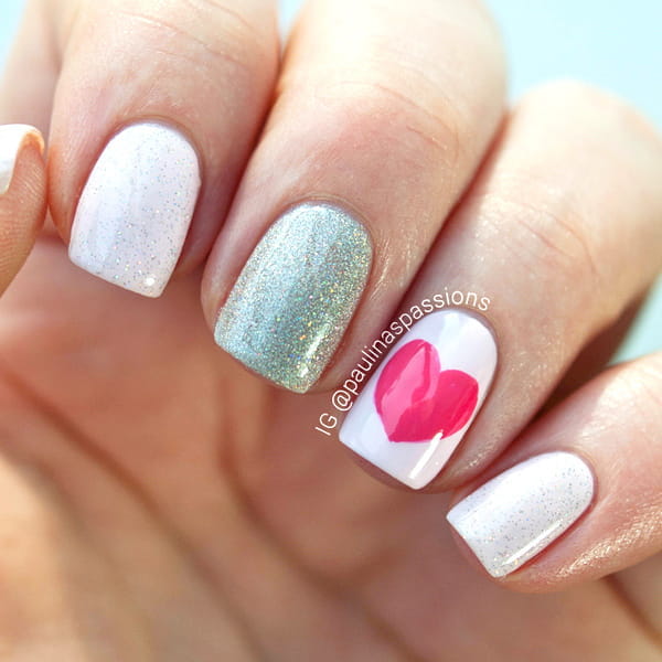 100+ Easy Valentine’s Day Nail Art Ideas 2019 img 55