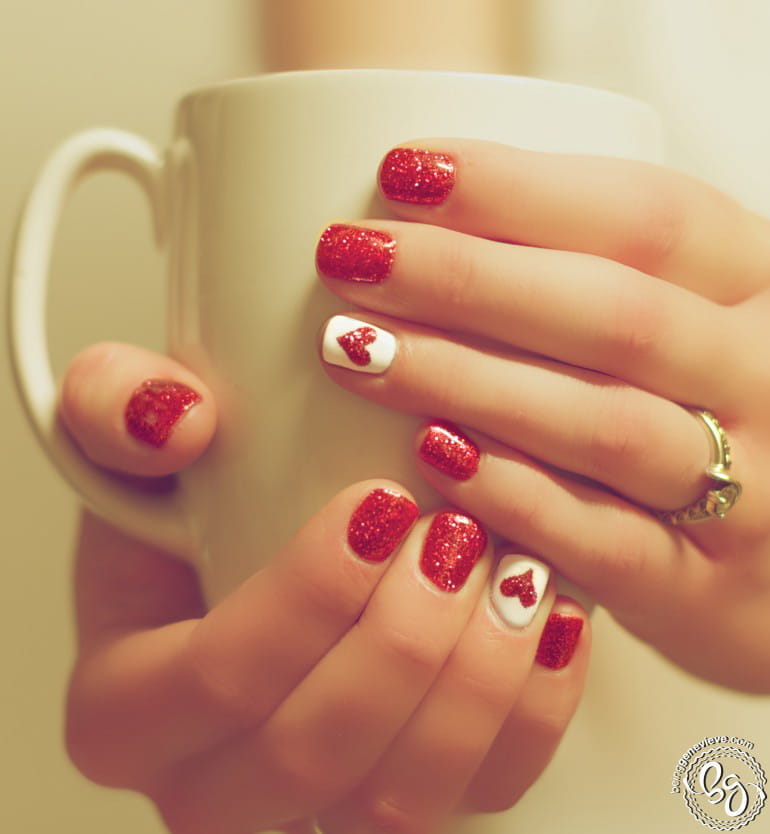 100+ Easy Valentine’s Day Nail Art Ideas 2019 img 76