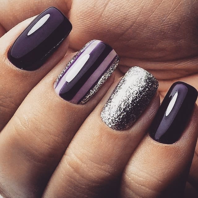 80+ Dark Color Nail Designs for Women images 13