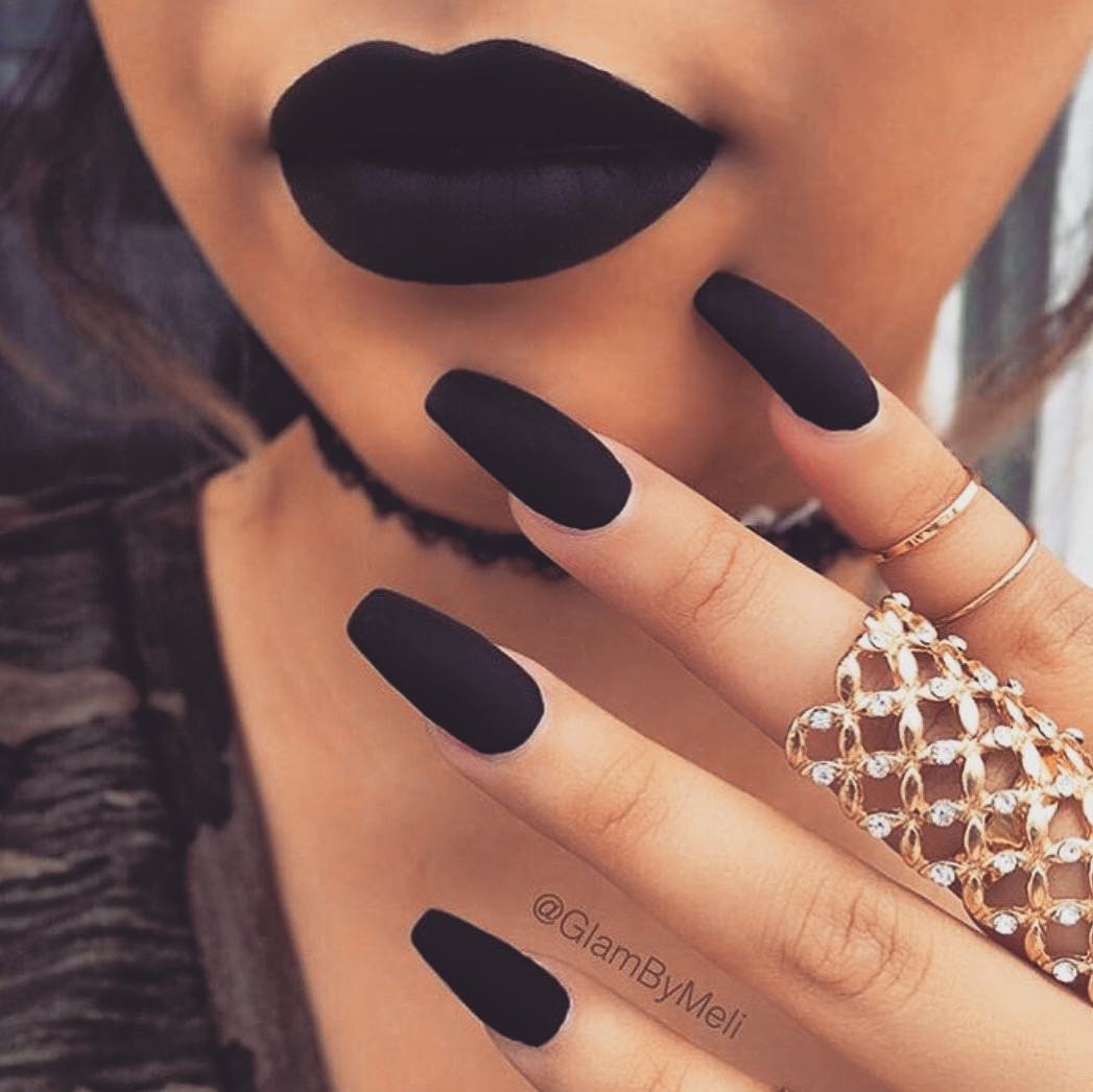 80+ Dark Color Nail Designs for Women images 23