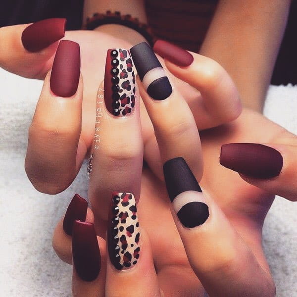 80+ Dark Color Nail Designs for Women images 25