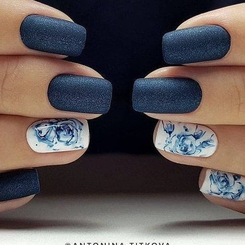 80+ Dark Color Nail Designs for Women images 26