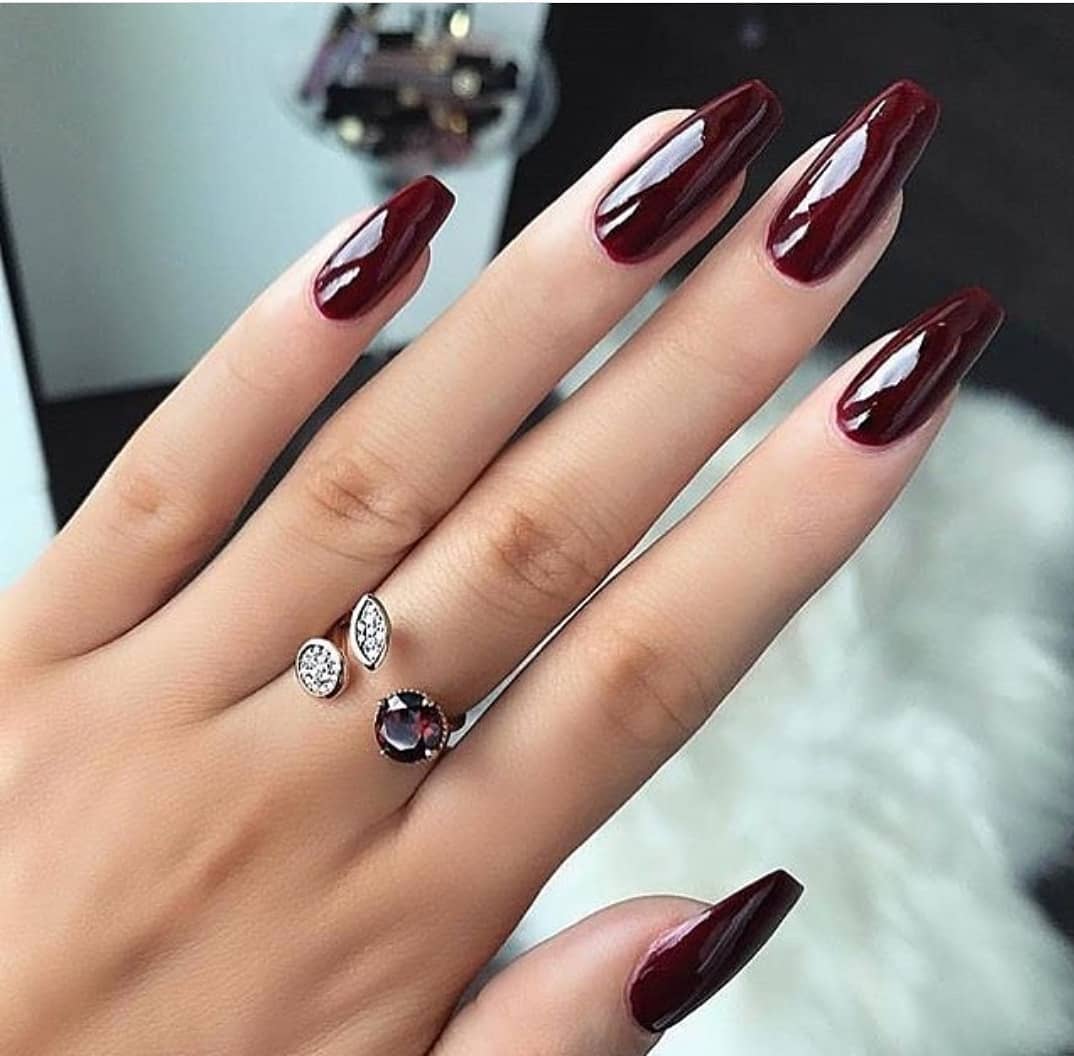 80+ Dark Color Nail Designs for Women images 27