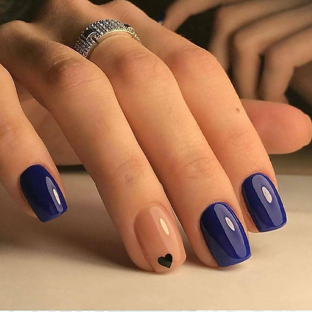 80+ Dark Color Nail Designs for Women images 30