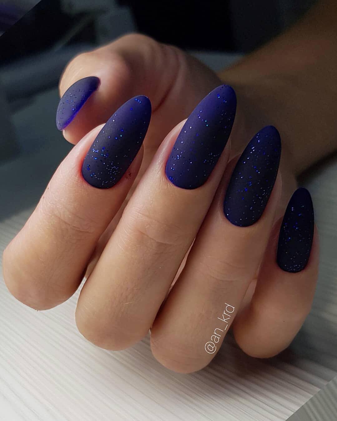 80+ Dark Color Nail Designs for Women images 37