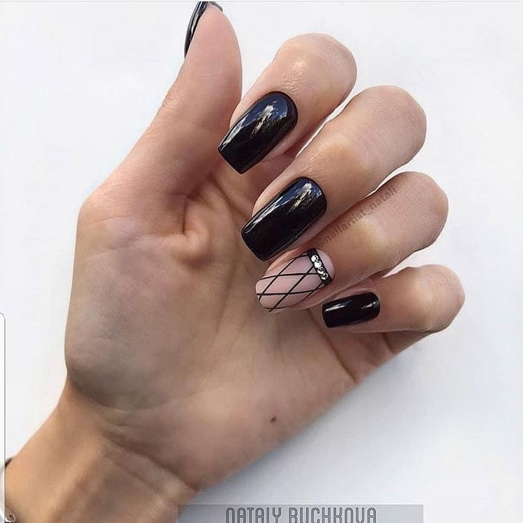 80+ Dark Color Nail Designs for Women images 42